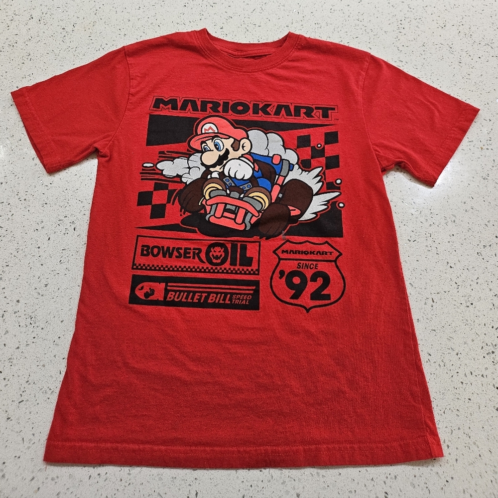 Boys 10/12 Nintendo Red Mario Kart Graphic Tee for Kids